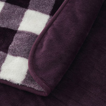 Gingham Faux Fur Heated Throw